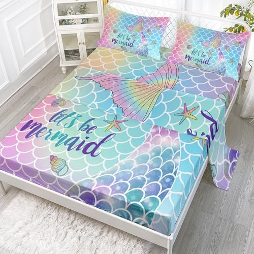 Smell Sunshine Mermaid Tail Sheet Set 4PCS for Kids