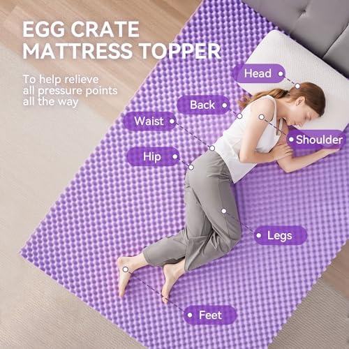 SINWEEK 2 Inch Egg Crate Mattress Topper Twin Size
