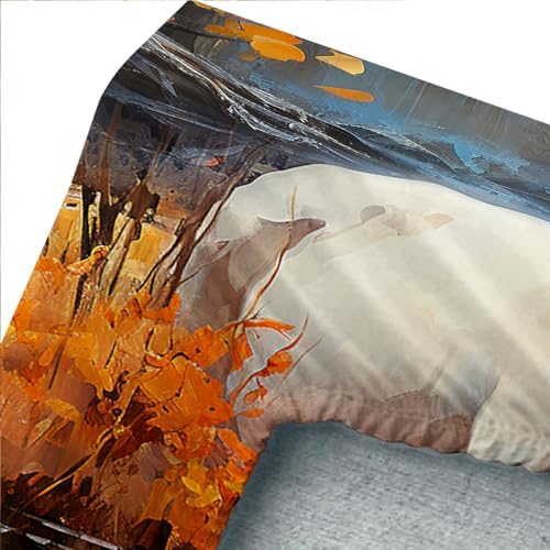 UEVBF White Brown Horses Full Size Fitted Sheet Set