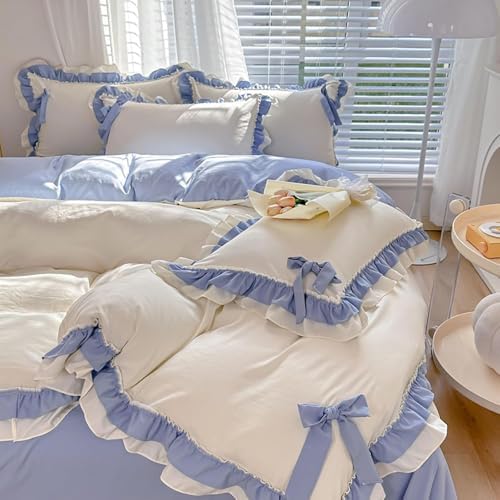 Girls Romantic Bow Duvet Cover Set 4-Piece
