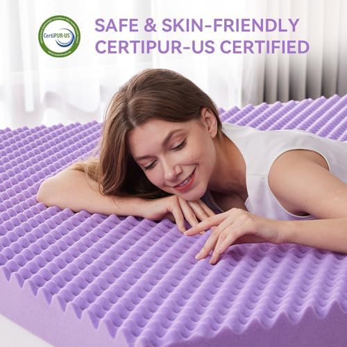 SINWEEK 2 Inch Egg Crate Memory Foam Mattress Topper Twin XL
