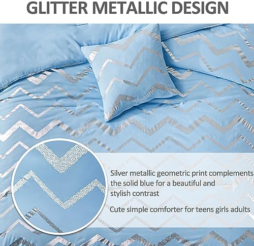 Menghomeus Glitter Metallic Comforter Set Twin XL 1