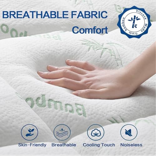 SakuraHome Mattress Topper Twin XL Cooling Bamboo Viscose