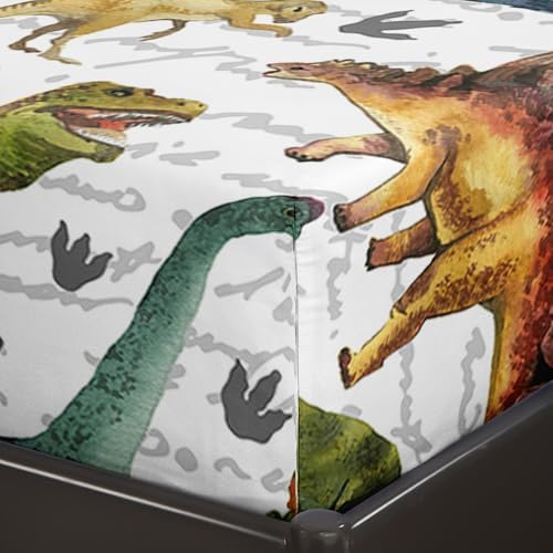 QOOMO Dinosaur Kids Sheet Set Twin Size 4-Piece