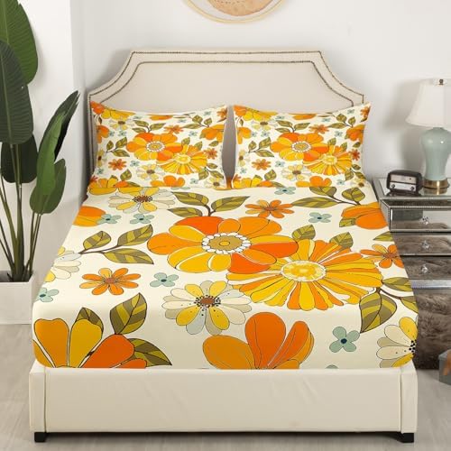 Castle Fairy Kids Retro Flower Fitted Sheet Set 1