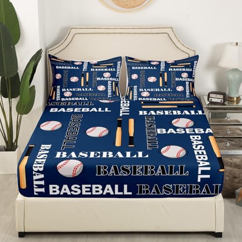 Feelyou Boys Baseball Print Sheet Set Full Size