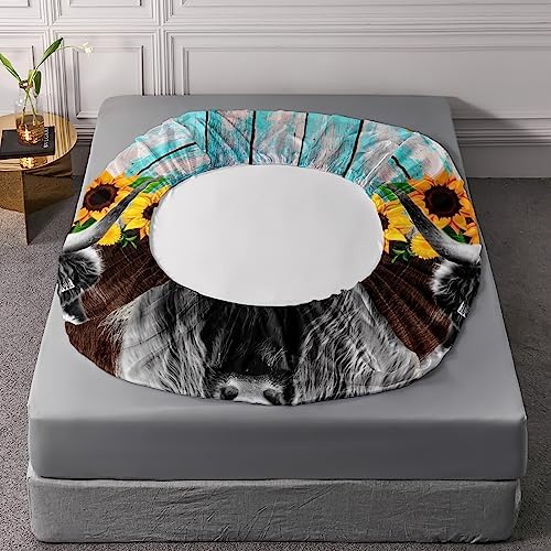 Axolotl Queen Size Cow Flower Fitted Sheet Set