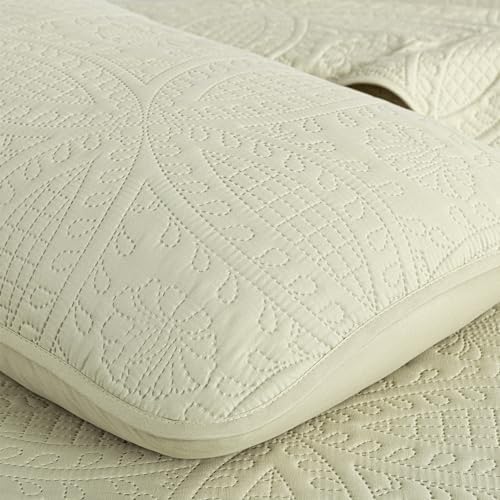 Chezmoi Austin Queen 3-Piece Bedspread Set Tan