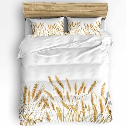 ZOE GARDEN Golden Wheat Duvet Cover Set Twin 3 Piece 1
