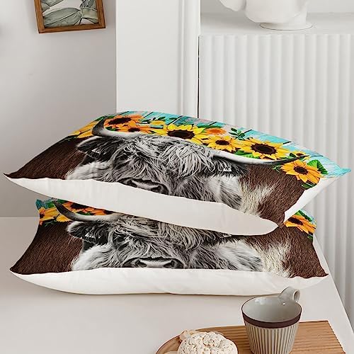 Axolotl Queen Size Cow Flower Fitted Sheet Set