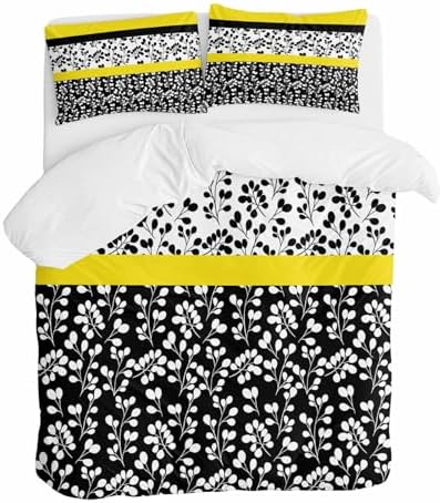 ZOE GARDEN Black Yellow Duvet Cover Set 3 Piece 1