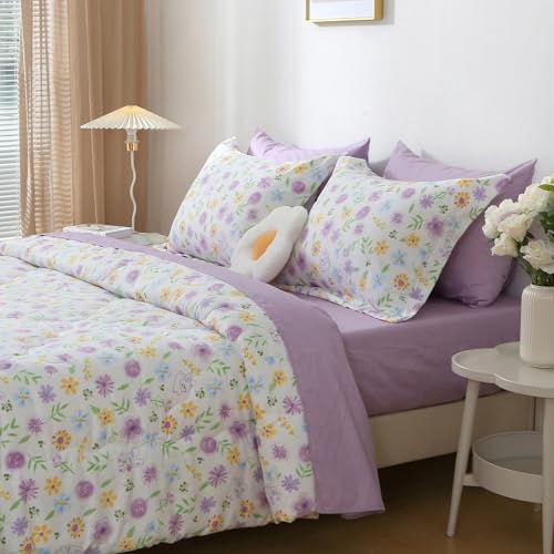 Wajade Floral Comforter Set Bed in a Bag for Girls