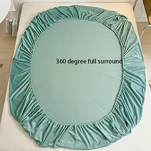 FCLDESHOP Thick Warm Coral Fleece Fitted Sheet 1