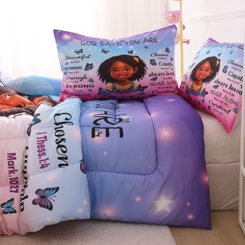 GRAT TIOC Black Girl Comforter Set Full Size