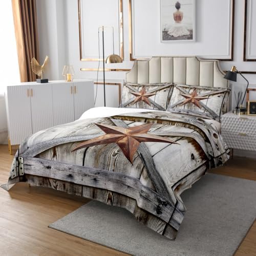 Feelyou Texas Star Bedspread King Size Quilted Coverlet Set 3Pcs