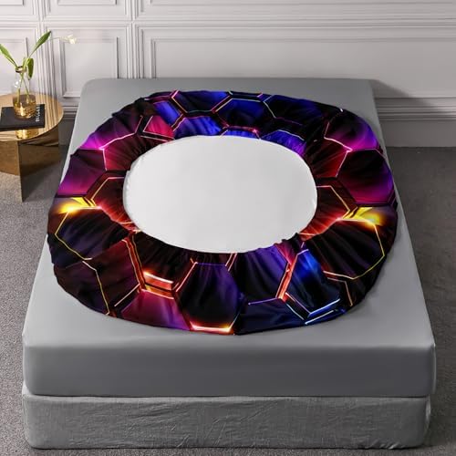 HOSIMA 3D Honeycomb Twin Bedding Set with Neon Lights