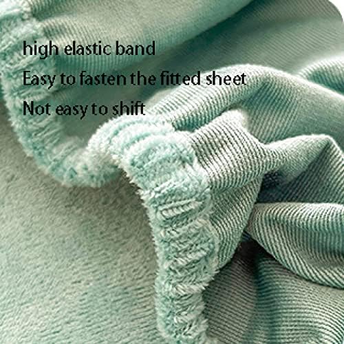 FCLDESHOP Thick Warm Coral Fleece Fitted Sheet 1