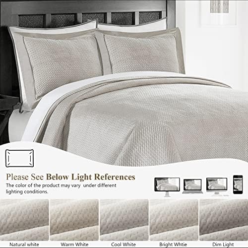 SimpleOpulence Velvet Bedspread Set 3Pcs Queen Size