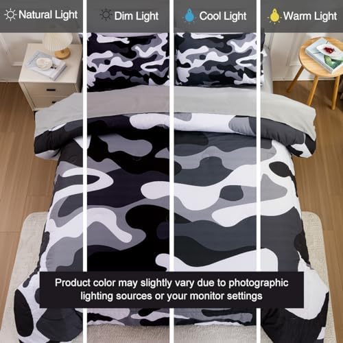 Holawakaka Camouflage Comforter Set 5 Piece King Size