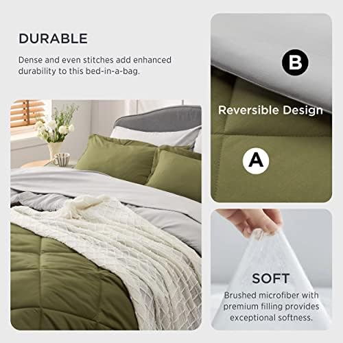 Bedsure Olive Green Twin XL Comforter Set