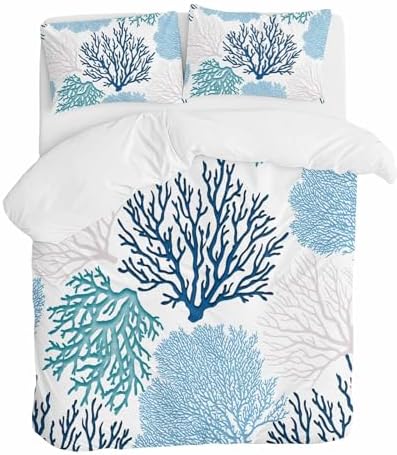 ZOE GARDEN Navy Blue Queen Duvet Cover Set 3 Pc