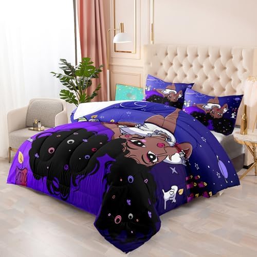 Purple Princess Comforter Set for Black Girls