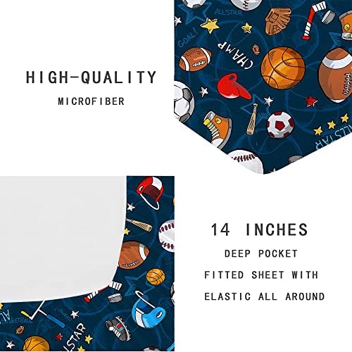 Gusuhome Boys Sports Sheet Set Full Queen 3D Soccer Football