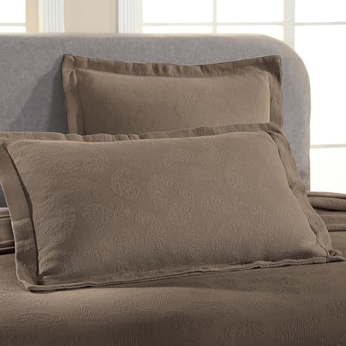 Superior Paisley 3 Piece Cotton Bedspread Set Full Taupe 1