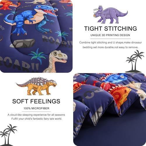 ALAOOKKA Kids Dinosaur Comforter Set 5 Piece