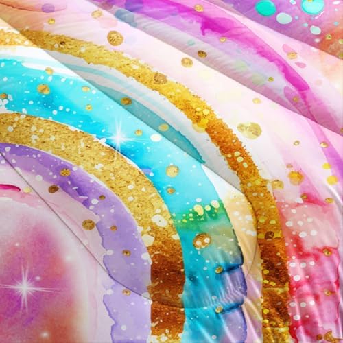 Cute Rainbow King Comforter Set for Kids