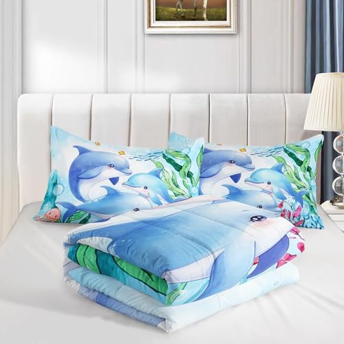 Ocean Animal Theme 3pc Comforter Set for Kids