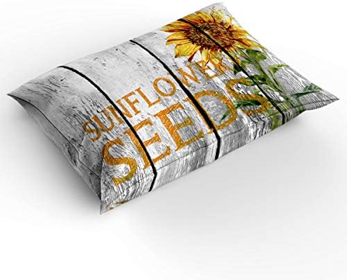 LooPoP 4PCS California King Duvet Set Yellow Sunflower Soft Bedding