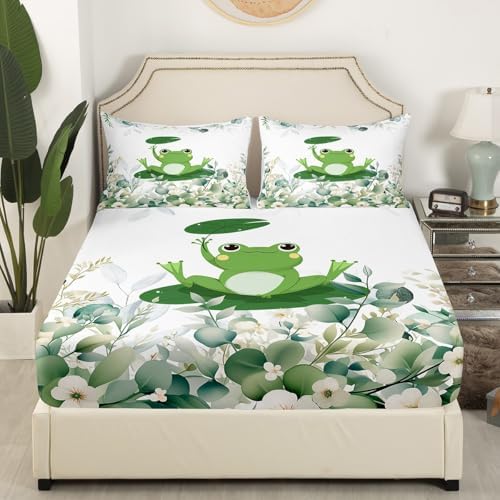 Erosebridal Kids Cartoon Frog Bed Sheet Set