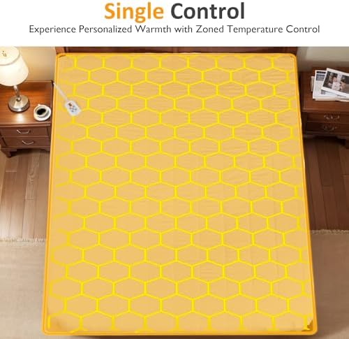 Sunvivi Twin Heated Mattress Pad with 12-Hour Timer 10 Heat Settings