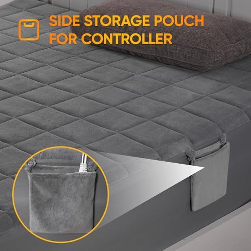 Fijinhom Heated Mattress Pad King Size with 10 Heat Settings 1