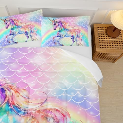 Cute Unicorn Comforter Set for Kids Girl
