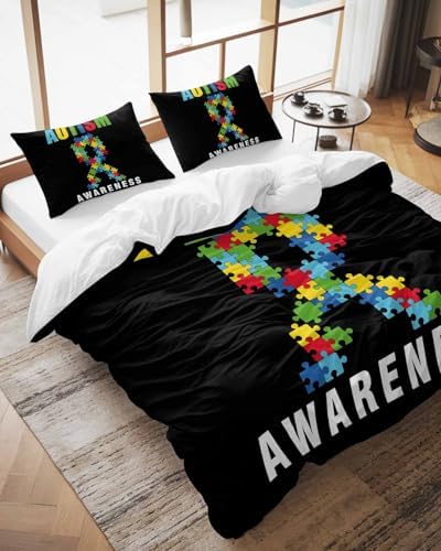 ZOE GARDEN Cartoon Autism Duvet Cover Set Queen Size