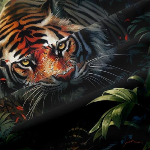 Black Tiger Print Twin Bedding Set for Kids