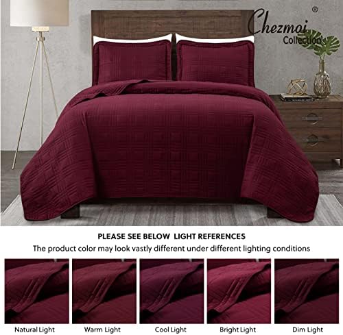 Chezmoi Collection King Size Bedspread Set 3-Piece 1