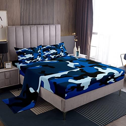 Feelyou Kids Camo Sheet Set 4Pcs Queen Size