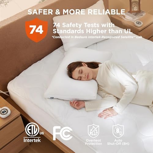 Bedsure Heated Mattress Pad Queen - 10 Heat Settings Waterproof Dual Controller