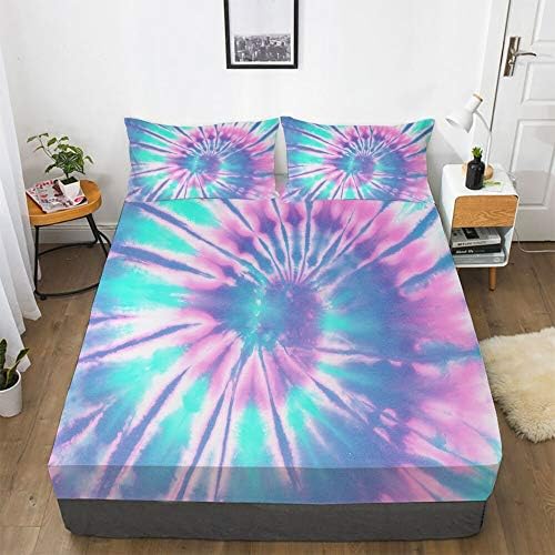 MUSOLEI Tie Dye Fitted Sheet Set for Kids
