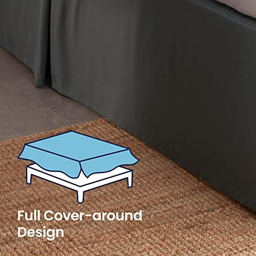 SLEEP ZONE Pleated Bed Skirt Twin Grey
