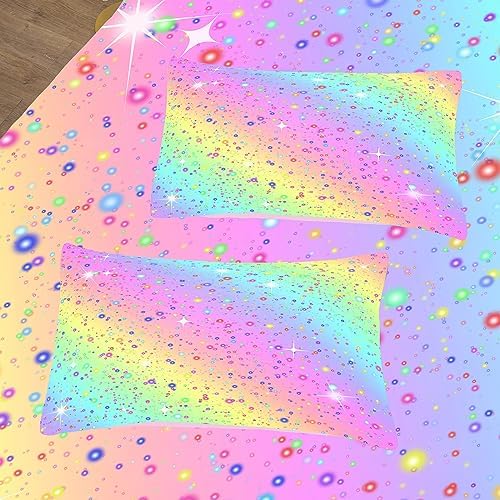 MWMWMW 5 Pcs Rainbow Comforter Set for Kids