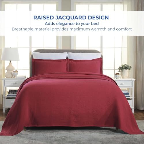 Superior 2 Piece Celtic Circle Cotton Bedspread Set Twin Burgundy