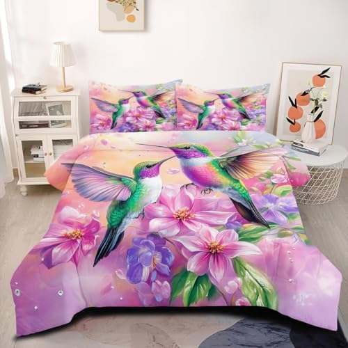 CCoutueChen Hummingbird Comforter Set King Size