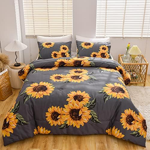 NTBED Sunflower Comforter Set for Girls Teens Women