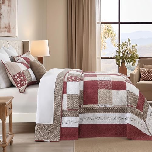 100 Cotton Queen Bedspread 120x102 Reversible Set