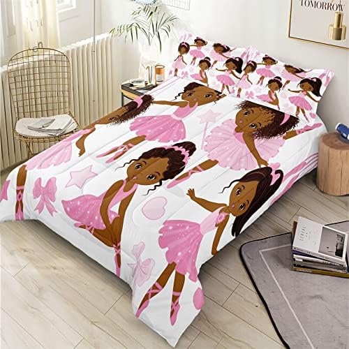 SIRDO Twin Bedding Set for Girls - Ballet Dancer Comforter