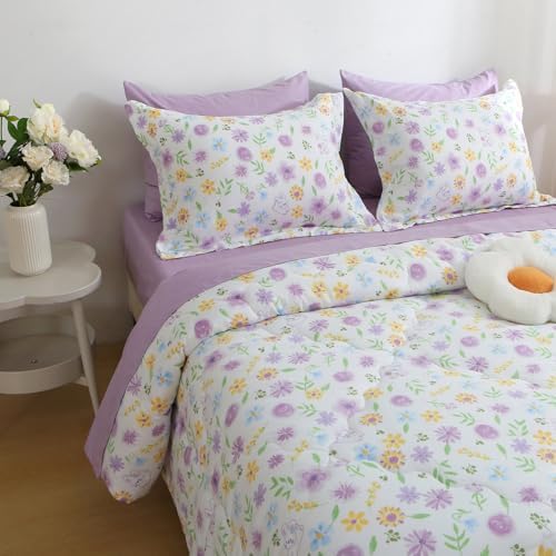 Wajade Floral Comforter Set Bed in a Bag for Girls